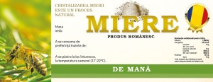 Etichete borcan miere de Mana cu albina 154mm x 60mm