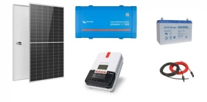 Sistem fotovoltaic Off-Grid 1kWp cu invertor Victron Energy de 1200VA - utilizare 24Vcc si 230Vca