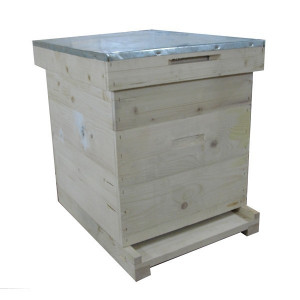 Stup vertical de 10 rame cu 2 magazii de 1/2 cu fund din lemn