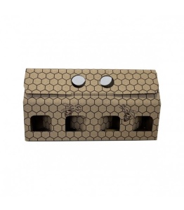 Ambalaj Decorativ „Honey” pentru 4 Borcane – Model Fagure (184x48x50 mm)
