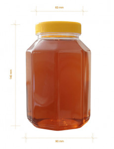 Borcan hexagonal din plastic 1kg