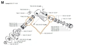 Kit reparatie angrenaj unghiular original motounealta Husqvarna 252R,250R - Img 2