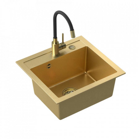 ART JOHNNY 110 Steingran Art Gold cu sifon manual, baterie Maggie PVD și mufă - auriu