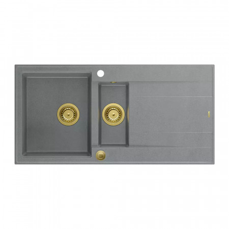 Chiuveta compozit incastrata Quadron Unique Evan 156 gri - auriu 100x50 cm