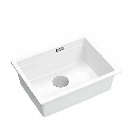 Chiuveta compozit sub blat Quadron Logan 100 alb - inox 59.5x45.1 cm