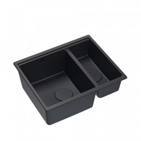 Chiuveta compozit sub blat Quadron Logan 150 negru 56x46 cm