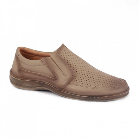 Pantofi din piele naturală pentru bărbați cod 200589 Bej
