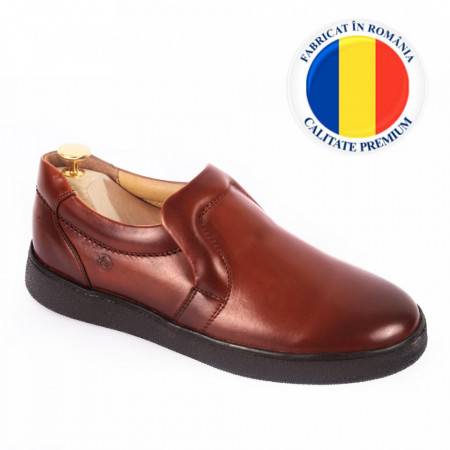 Pantofi din piele naturală pentru bărbați cod 336 Maro
