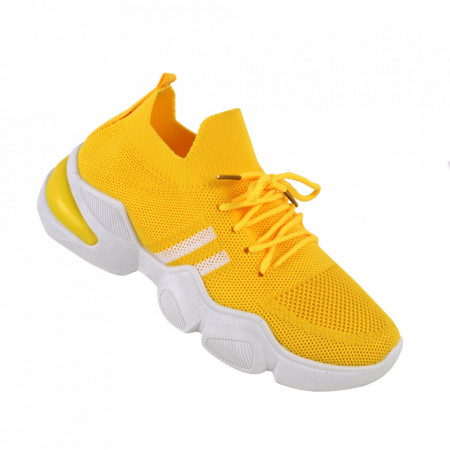 Pantofi sport pentru dame cod 86002 Yellow/White