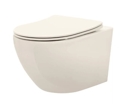 Vas WC suspendabil REA Carlo Mini Rimless Ecru