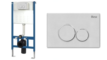 Cadru Set ascuns pentru vas WC cu buton E satin