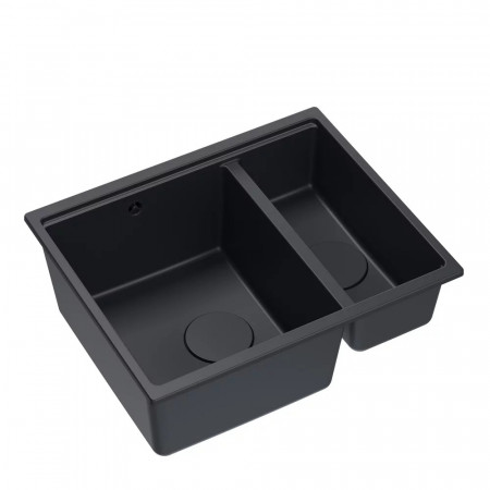 Chiuveta compozit incastrata Quadron Logan 150 negru 56x46 cm