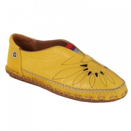 Pantofi din piele naturală Cod 204 Yellow