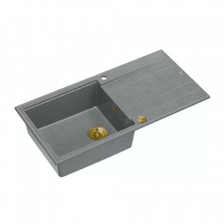 Chiuveta compozit incastrata Quadron Unique Evan 146 XL gri - auriu 100x50 cm