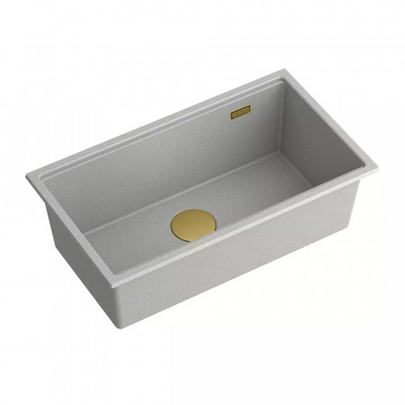 Chiuveta compozit sub blat Quadron Unique Clark gri - auriu 76x44 cm