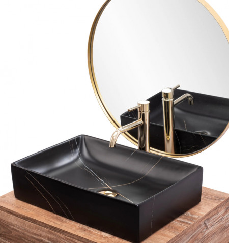 Lavoar pe blat Rea Inga Black Marble Mat