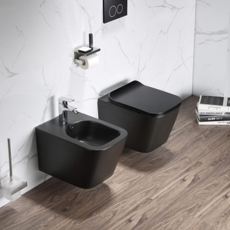 Set vas wc + bideu David black mat