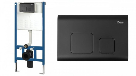 Cadru Set incastrat pentru vas WC cu buton F Black