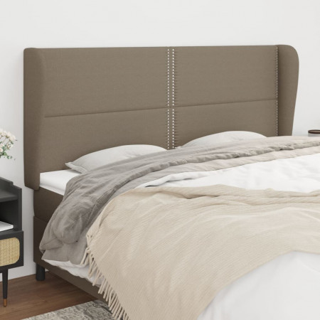 Tăblie de pat cu aripioare gri taupe 183x23x118/128 cm textil