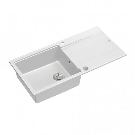 Chiuveta compozit incastrata Quadron Unique Evan 146 XL alb - inox 100x50 cm