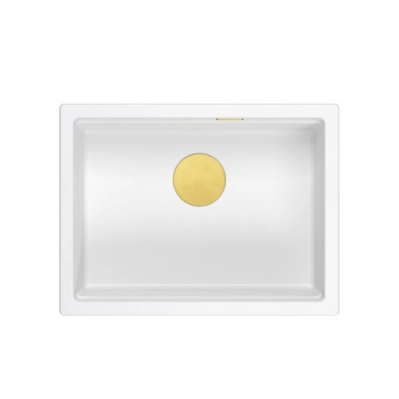 Chiuveta compozit sub blat Quadron Logan 100 alb - auriu 59.5x45.1 cm