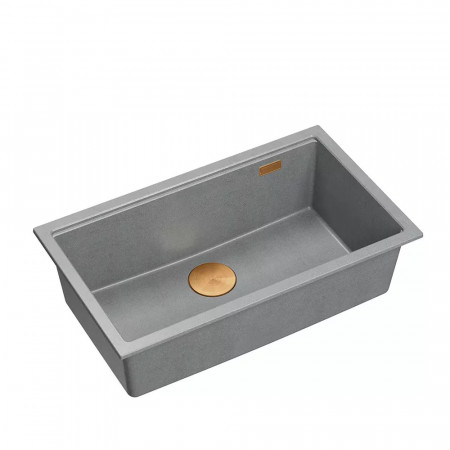 Chiuveta compozit sub blat Quadron Logan 110 gri - cupru 76x44 cm