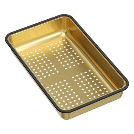 Coș scurgere dreptunghiular auriu/negru Quadron 42.5 x 20 cm