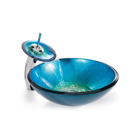 Lavoar blue glass, 42 x 42 x 14 cm