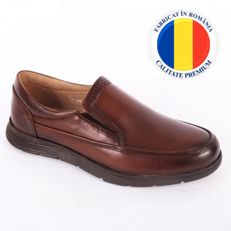 Pantofi din piele naturală pentru bărbați cod 178 Maro