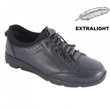 Pantofi din piele naturală pentru bărbați cod 5201 Navy Blue