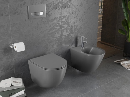 Set vas WC + Bideu FLSK Dark Grey matt
