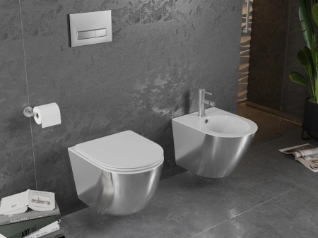 Set vas WC + Bideu FLSK White/Silver