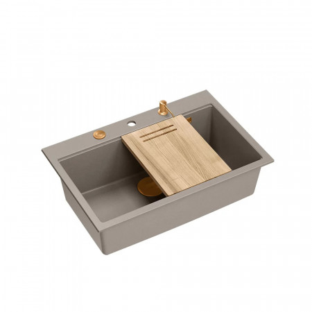 Statie de lucru incastrata Quadron Marc bej - cupru 76x50 cm