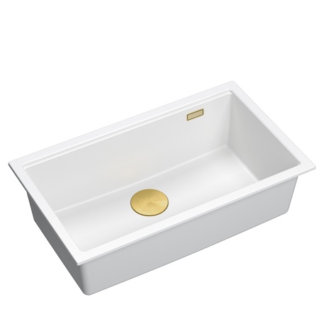 Chiuveta compozit sub blat Quadron Logan 110 alb - auriu 76x44 cm