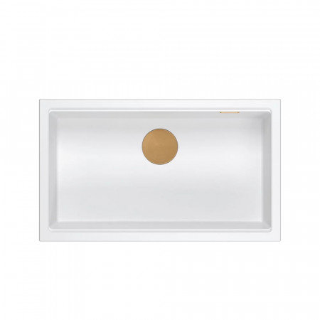 Chiuveta compozit sub blat Quadron Logan 110 alb - cupru 76x44 cm