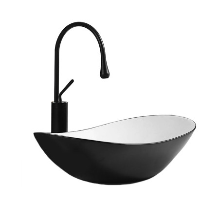Lavoar pe blat negru/alb Zuzan 60,5x36x15 cm