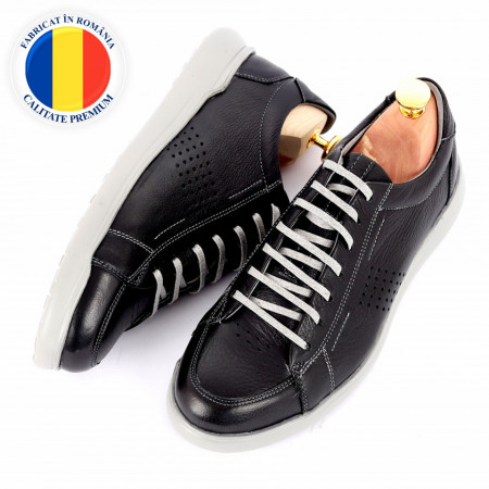 Pantofi din piele naturală cod 5221 Negru
