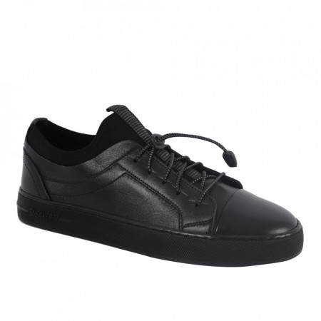Pantofi din piele naturală pentru bărbați cod 321 Black