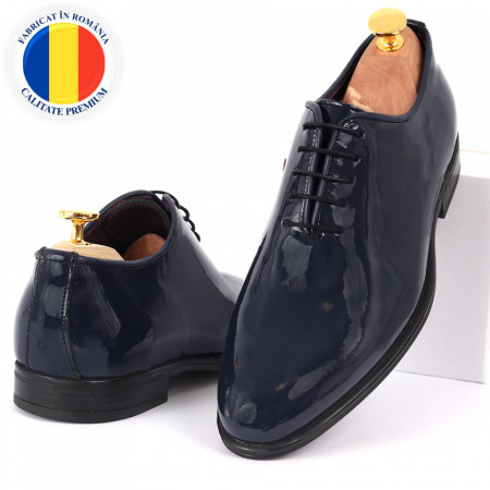 Pantofi din piele naturală pentru bărbați cod 913 Navy