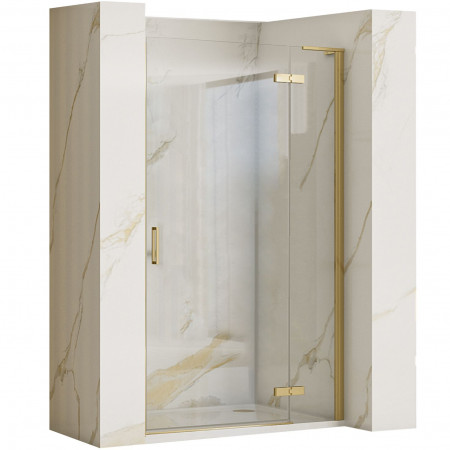 Ușă de duș Rea Hugo Gold Brush 90-100 cm + profil