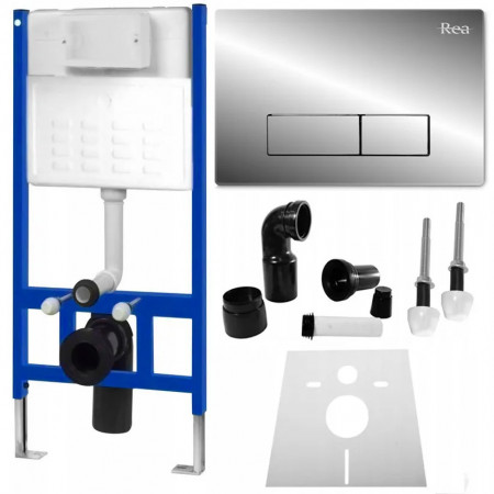 Cadru Set incastrat pentru vase WC cu buton H Chrome
