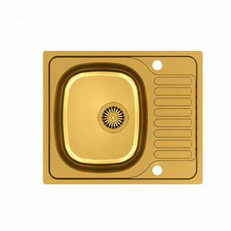 Chiuvetă SYLVESTER 116 Nano Color PVD auriu cu sifon și dop, 1 vas cu scurgere