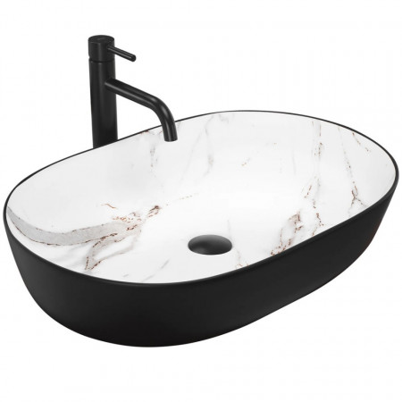 Lavoar ceramic pentru blat CLEO negru AIAX MATT 41x60x14 cm