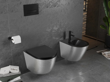 Set vas WC + Bideu FLSK Black/Silver matt
