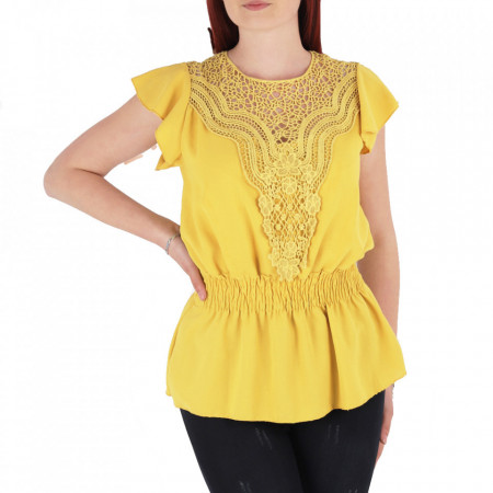 Bluză tip cămășuță pentru dame cod BP98 Yellow