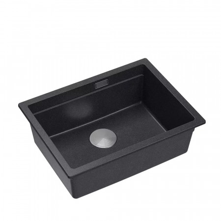 Chiuveta compozit sub blat Quadron Logan 100 negru - inox 59.5x45.1 cm