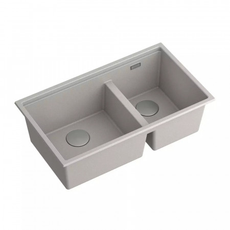 Chiuveta compozit sub blat Quadron Unique Clark gri - inox 84x49 cm