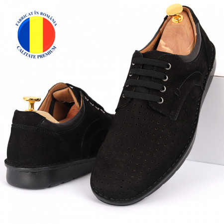 Pantofi din piele naturală Cod 601 Negru