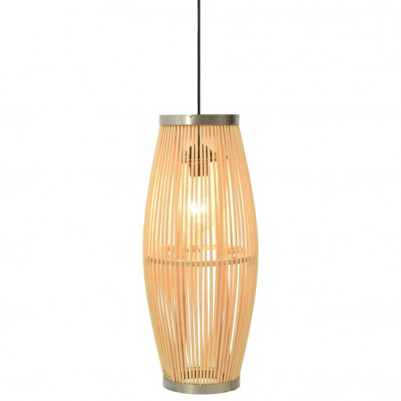 Lampă suspendată, 21x50 cm, răchită, 40 W, oval, E27