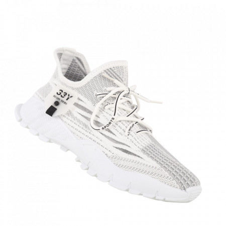 Pantofi sport pentru bărbați cod 207 White/Grey